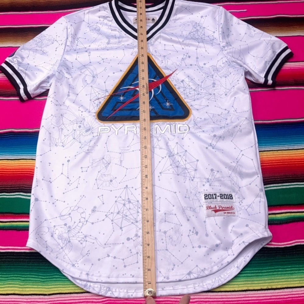 2017-18 Black Pyramid Jersey Shirt Men's L White Chris Brown Embroidered AOP0 - Picture 7 of 8